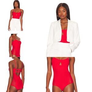 Revolve We are HAH Under the Wire Bodysuit Blood Orange